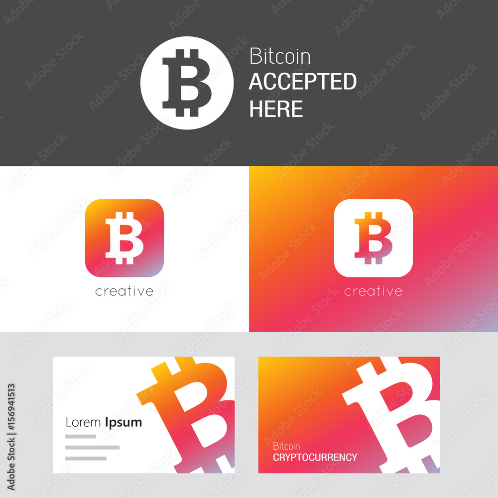 Bitcoin vector set. Useful as brand logo, app icon or business card. Stock  Vector | Adobe Stock