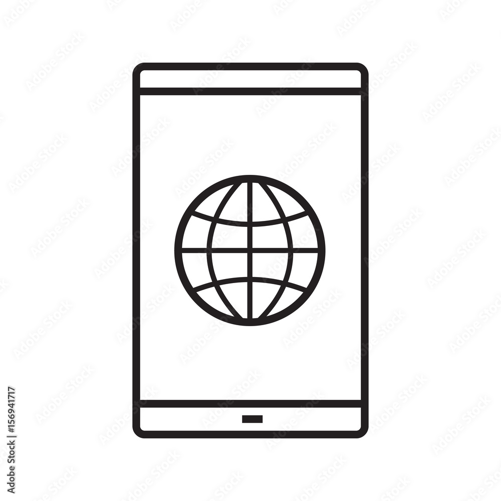 Smartphone network connection linear icon
