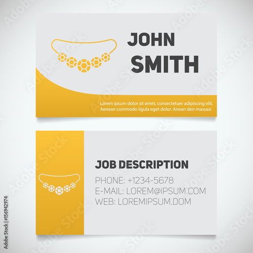 Business card print template with necklace logo