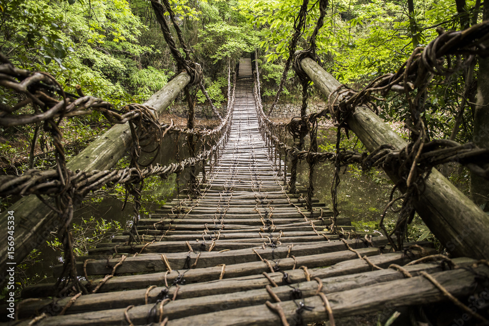 Obraz premium Kazura Bridge Wioska Sikoku