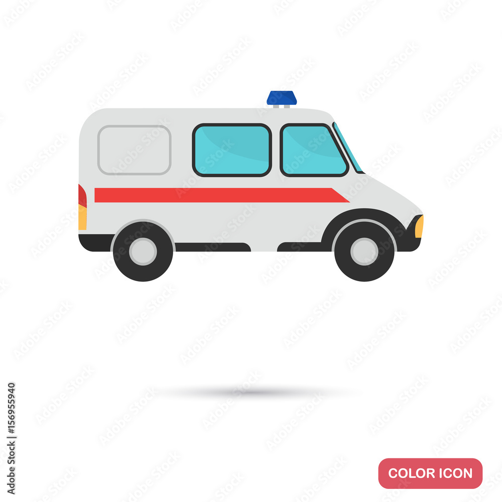 Ambulance color flat icon for web and mobile design