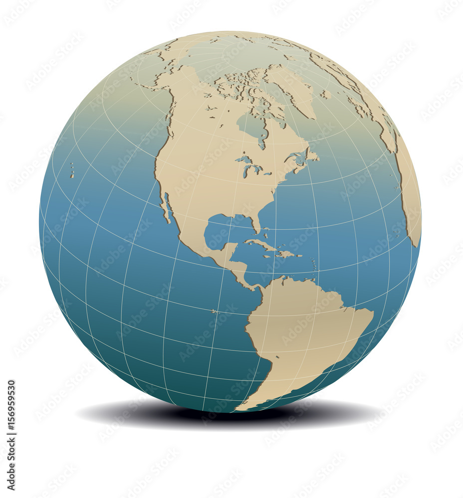 Retro Style North and South America Global World, Elements of this image furnished by NASA Retro Style North and South America Global World, Elements of this image furnished by NASA