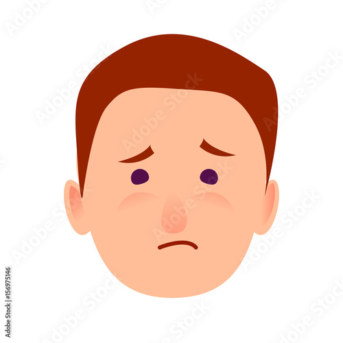 Sorrowful Face Emotion on Man-child Close-up Icon