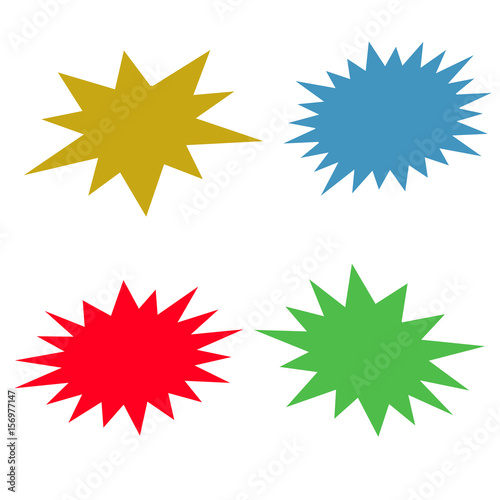 Bursting speech star set, vector illustration