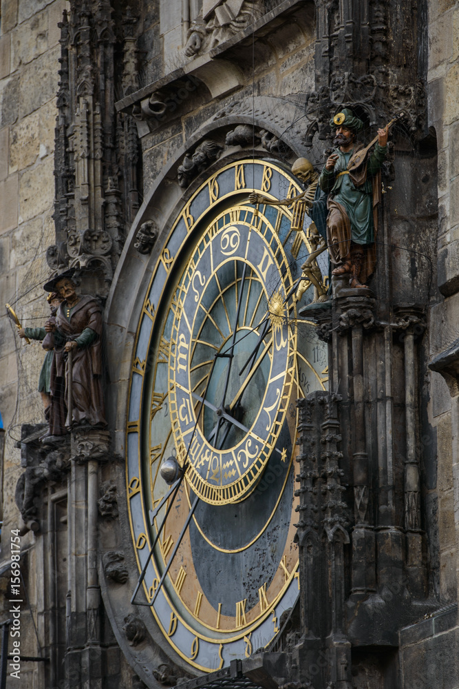 Obraz premium Prague Orloj astronomical clock on town hall tower