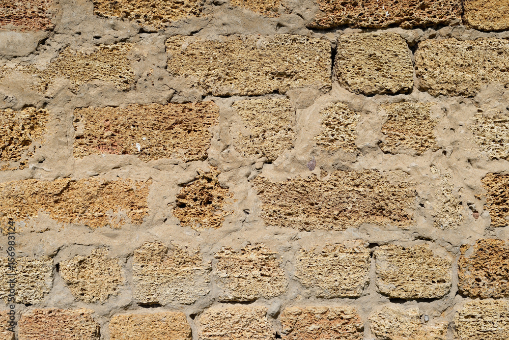 Wall of yellow blocks