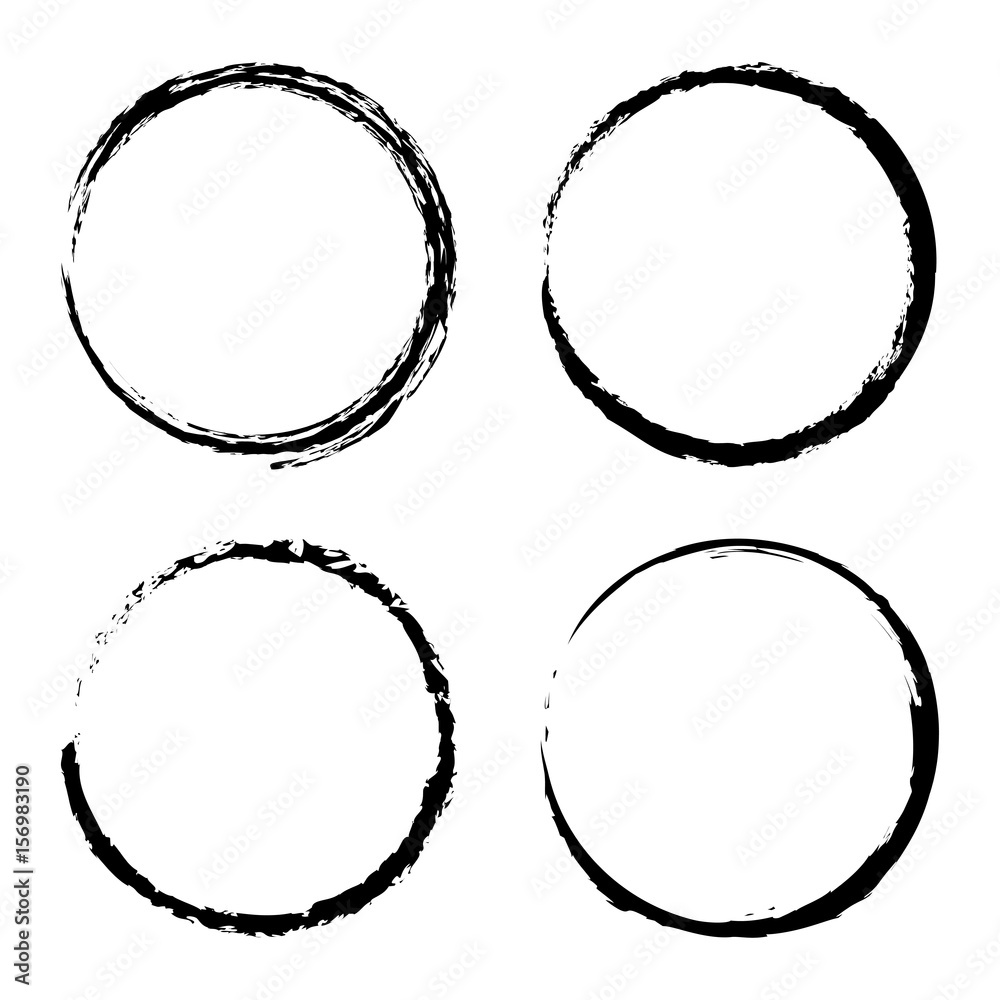 Vector set of grunge circle brush Vector set of grunge circle brush