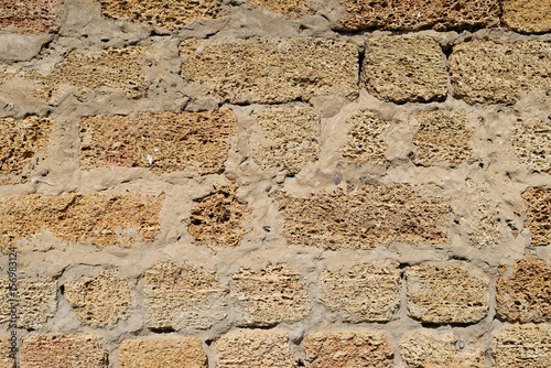 Obraz na płótnie Wall of yellow blocks w salonie