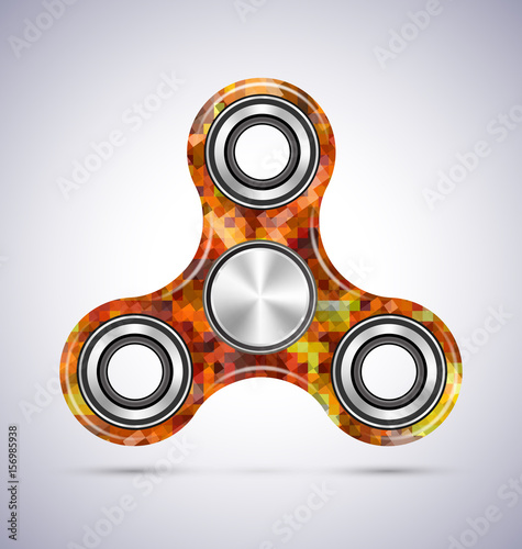 Spinner orange mosaic design with metal illustration vector