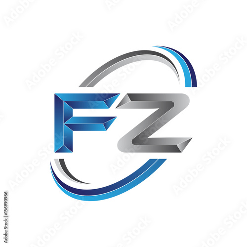 Simple initial letter logo modern swoosh FZ