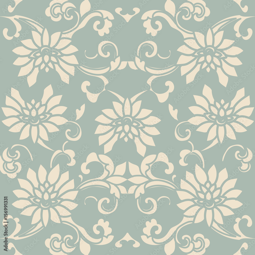 Antique seamless background cross spiral garden flower vine Antique seamless background cross spiral garden flower vine