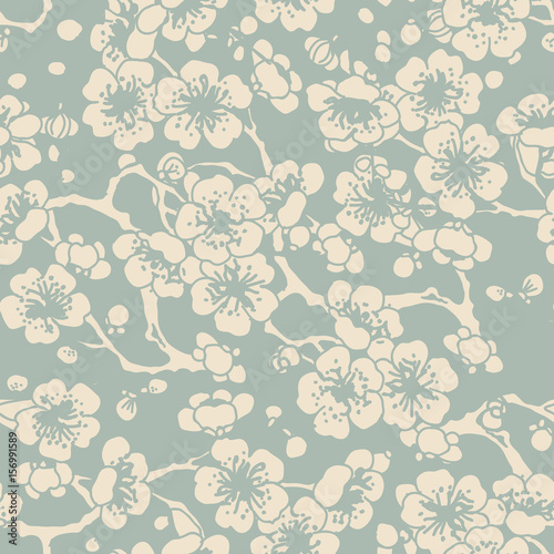 Antique seamless background cross plum blossom