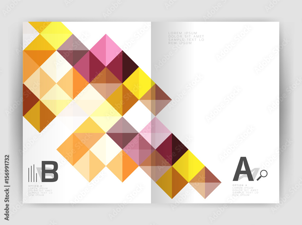 Vector square minimalistic abstract background, print template business brochure a4