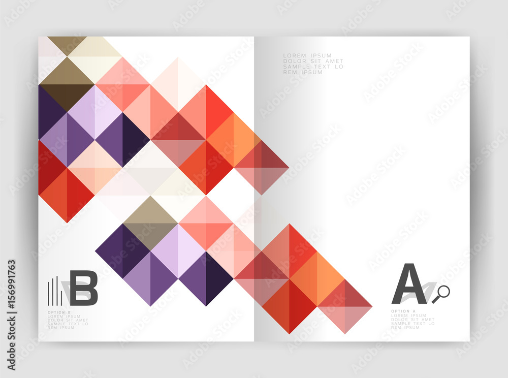 Vector square minimalistic abstract background, print template business brochure a4