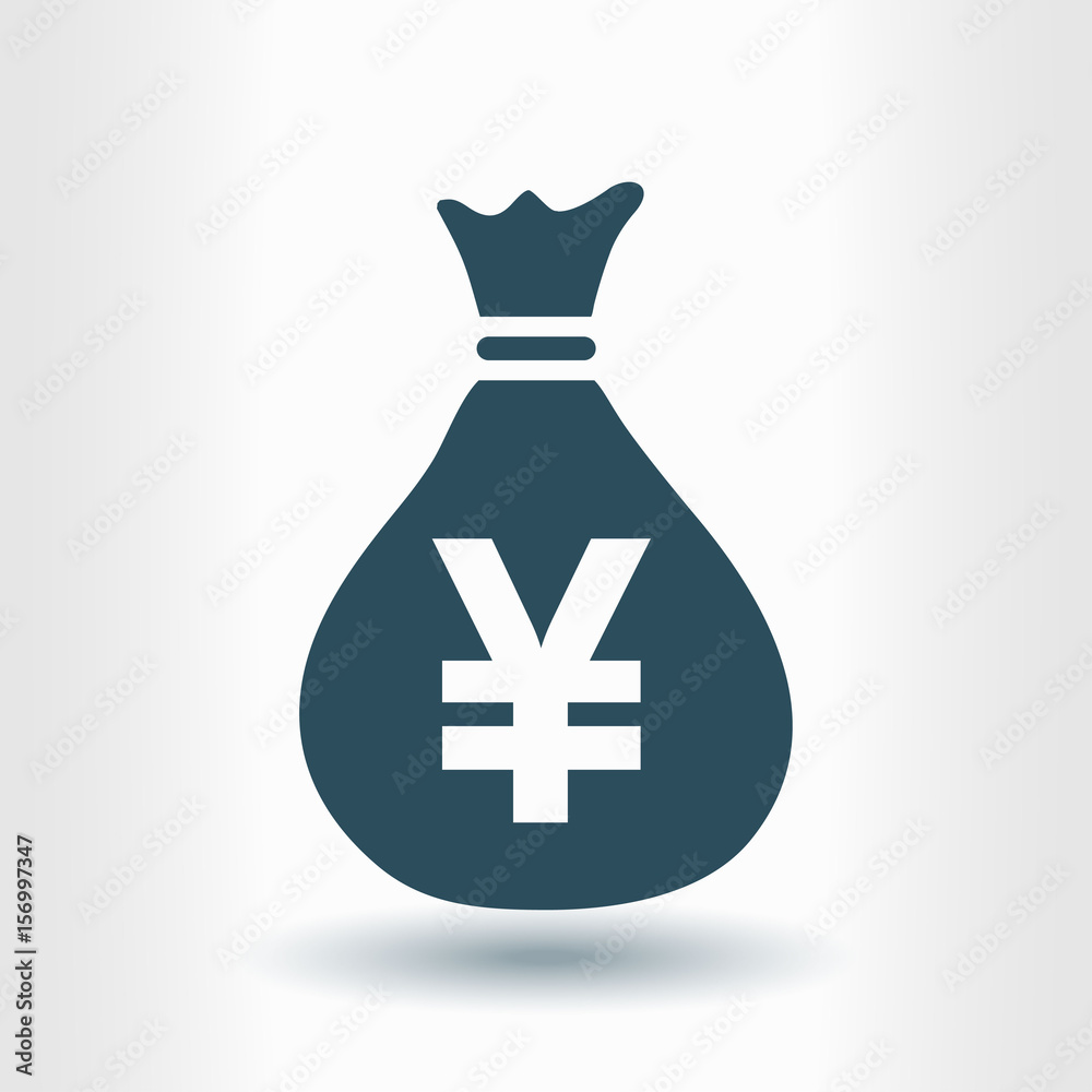 Yen JPY currency speech bubble symbol. Flat design style. Yen JPY currency speech bubble symbol. Flat design style.