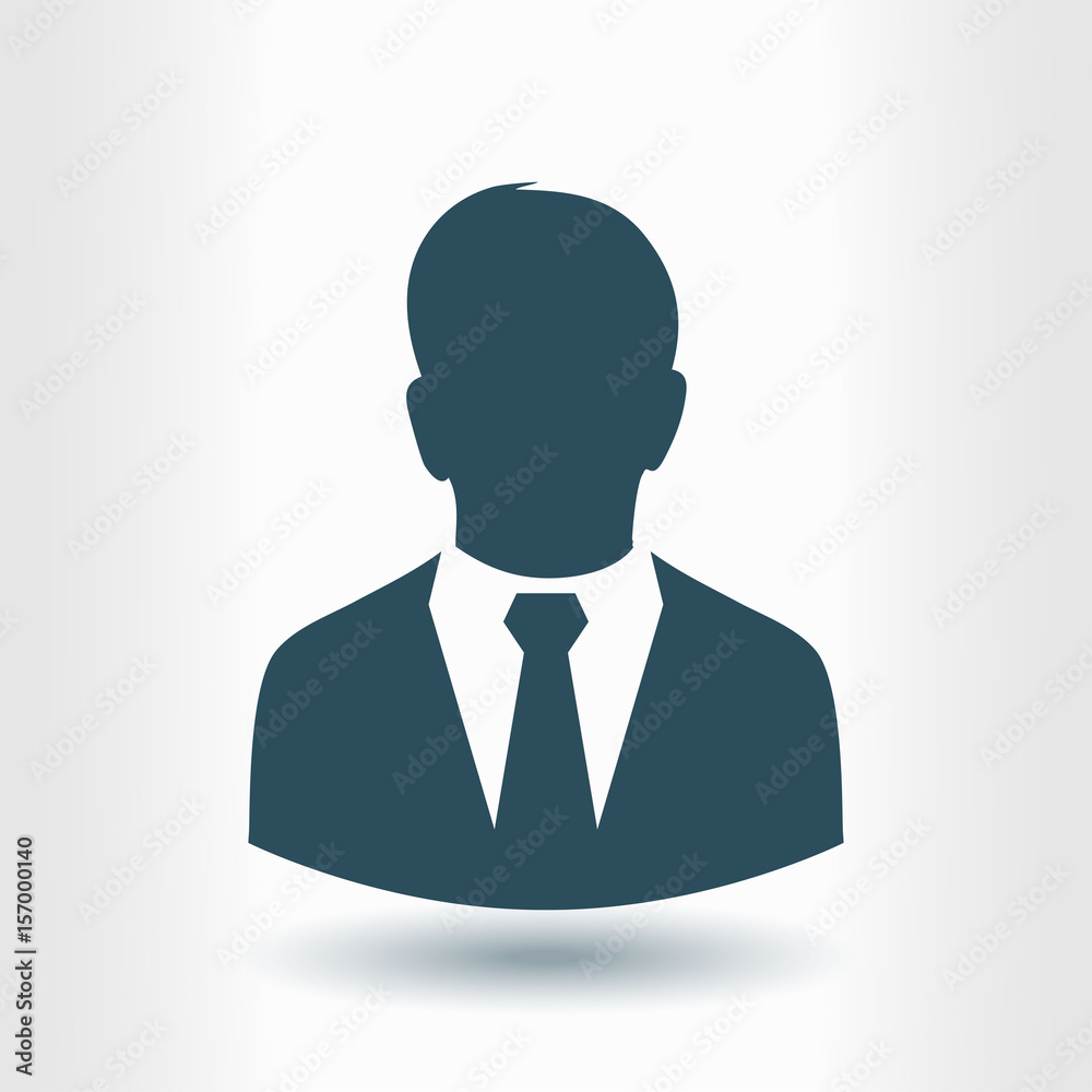 User icon of man in business suit. Flat design style. User icon of man in business suit. Flat design style.