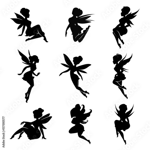 Magical fairies in the cartoon style. photo