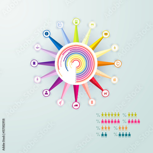 Vector colorful infographic for business presentations. Can be used for report, presentation, banner, website booklet or brochure layout. Vector, numbered banners, diagram. photo