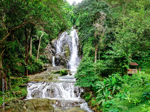 Waterfall in tropical forest, western Thailand