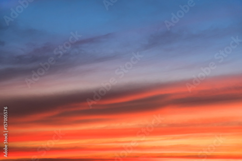 Epic sky with dramatic clouds at sunset.