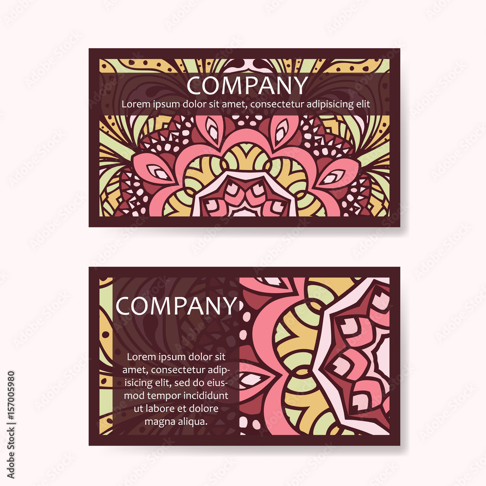 custom made wallpaper toronto digitalSet of business cards. Vintage pattern in retro style with mandala. Hand drawn Islam, Arabic, Indian, lace pattern.