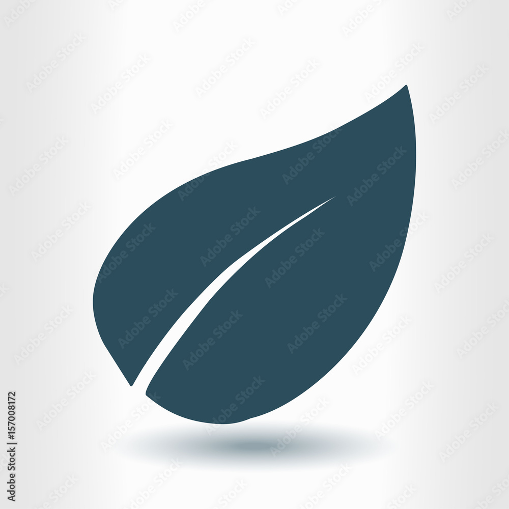 Leaf icon. Fresh natural product. Organic product symbol. Flat design style. Leaf icon. Fresh natural product. Organic product symbol. Flat design style.
