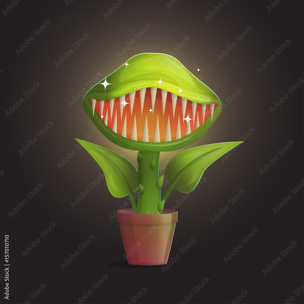 Venus flytrap flower carnivorous plant illustration Stock Vector | Adobe  Stock
