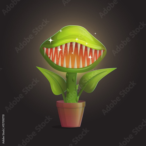 Venus flytrap flower carnivorous plant illustration