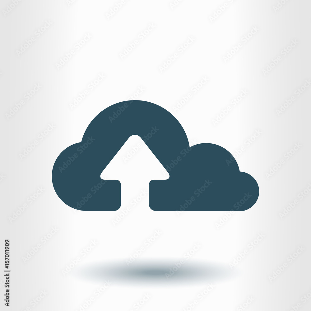 Upload from cloud icon. Upload button. Flat design style. Upload from cloud icon. Upload button. Flat design style.