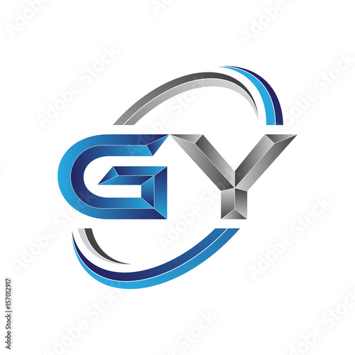 Simple initial letter logo modern swoosh GY photo