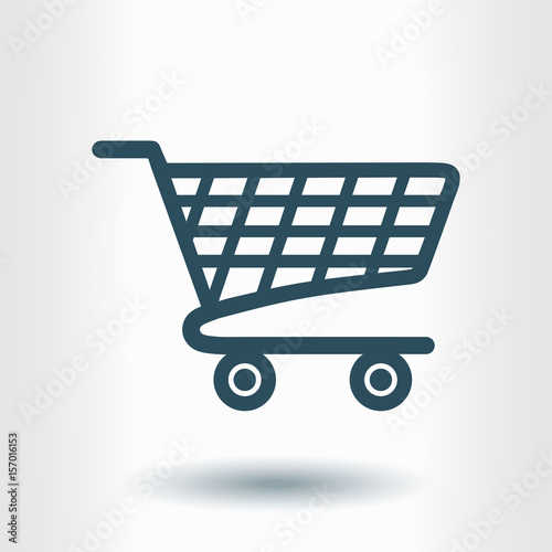 Flat icon of shopping chart. Add a product to the cart.