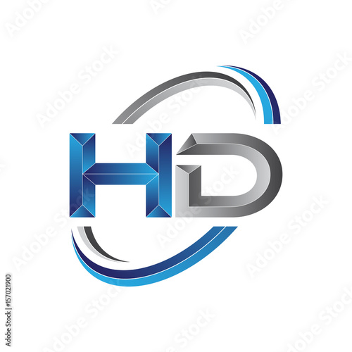 Simple initial letter logo modern swoosh HD