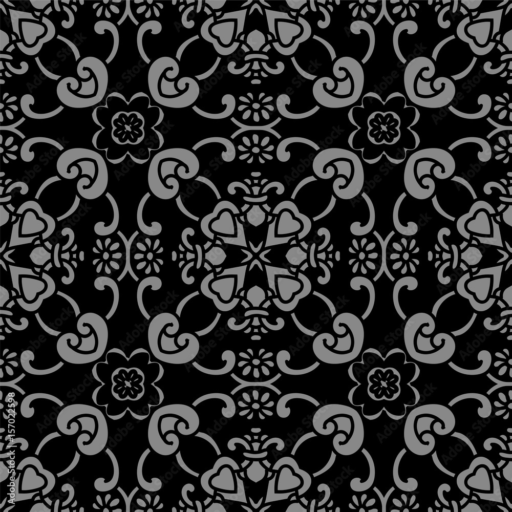Antique seamless background curve cross frame flower Antique seamless background curve cross frame flower