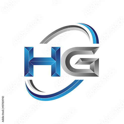 Simple initial letter logo modern swoosh HG