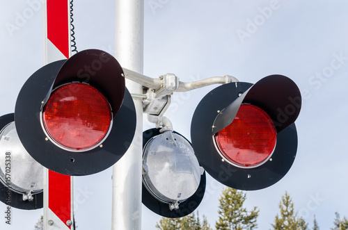 Obraz na plátně Railroad Crossing Signal