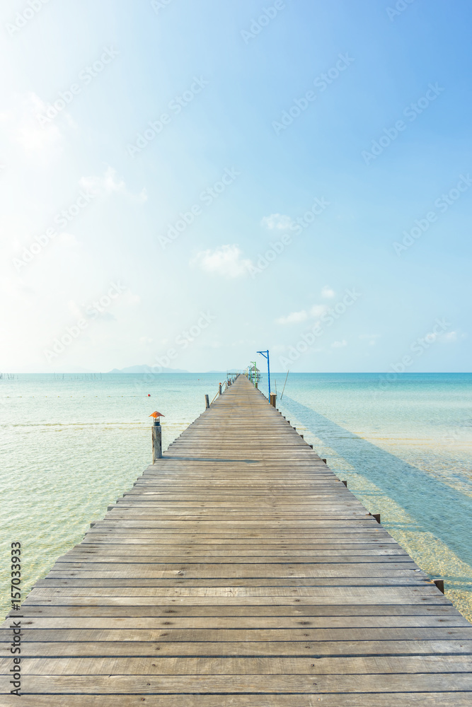 Wooden bridge over the sea