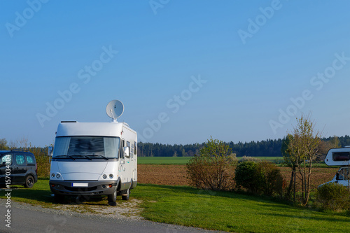 Motorhome in campsite.