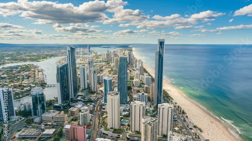 4k timelapse video of Gold Coast, Australia