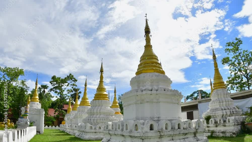 timelapse of Wat Jeadeesow Lampang with blue sky in, Northern Thailand. timelapse of Wat Jeadeesow Lampang with blue sky in, Northern Thailand.