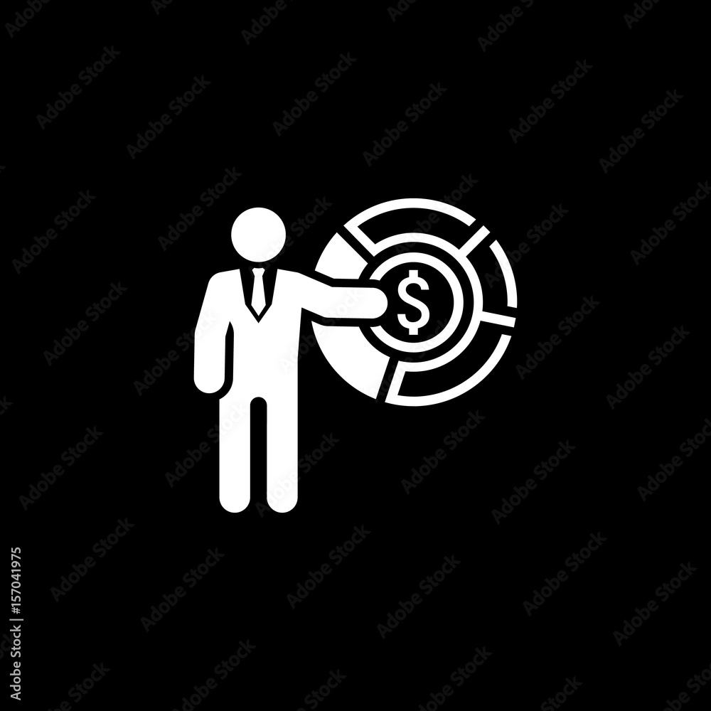Market Share Icon. Business Concept. Flat Design. Market Share Icon. Business Concept. Flat Design.