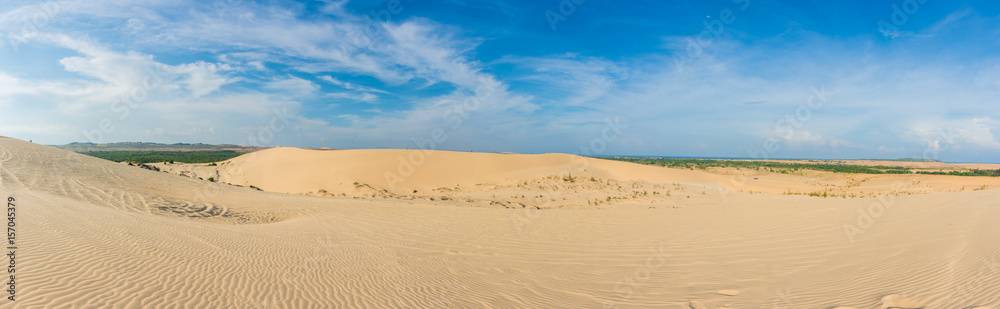 Panorama view. White sand dunes at, Mui Ne, Vietnam Panorama view. White sand dunes at, Mui Ne, Vietnam