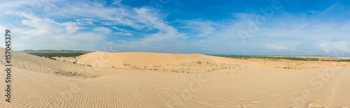 Panorama view. White sand dunes at  Mui Ne  Vietnam