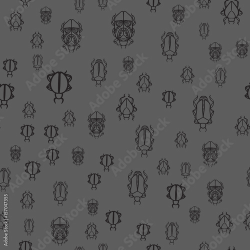 Seamless pattern with black bugs