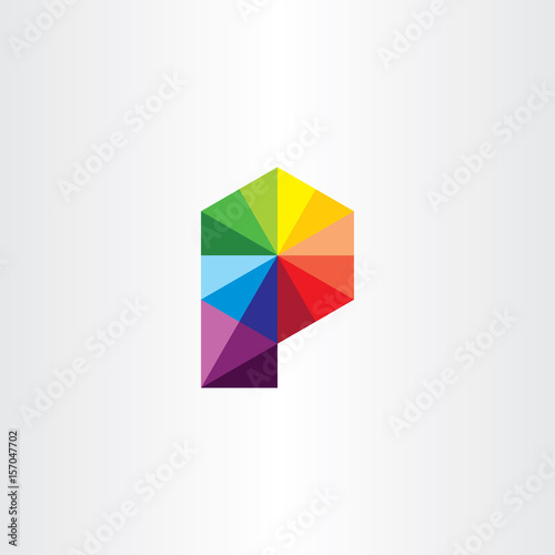 geometric letter p logo colorful icon sign Free Download geometric letter p logo colorful icon sign - GFXLoad