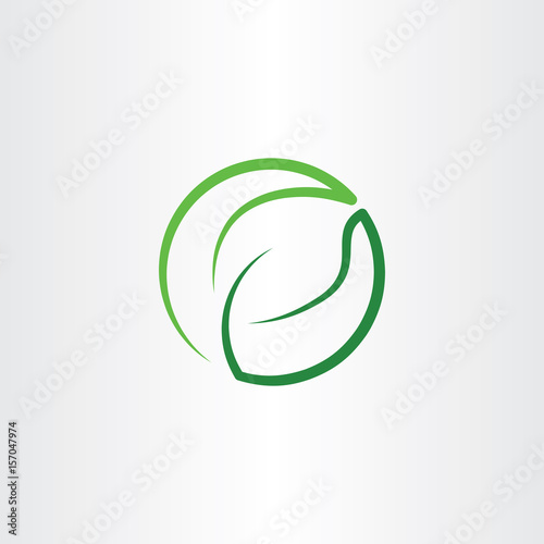leaf green eco symbol logo icon circle vector