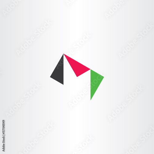 m letter triangle logo icon vector