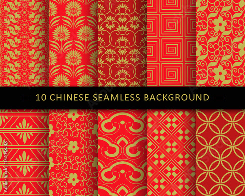 Chinese Seamless Background Pattern Collection