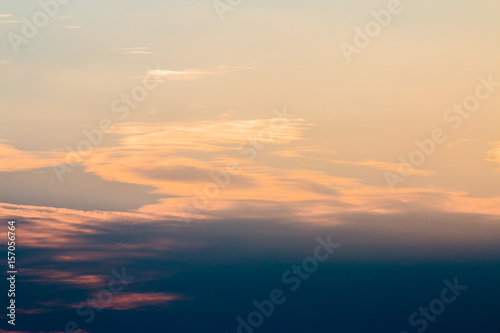 colorful dramatic sky with cloud at sunset