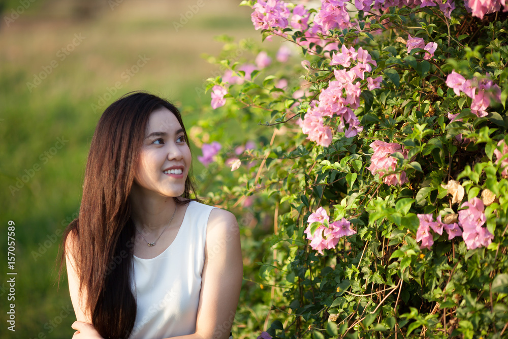 Thai pretty woman enjoying a freshness natural Thai pretty woman enjoying a freshness natural