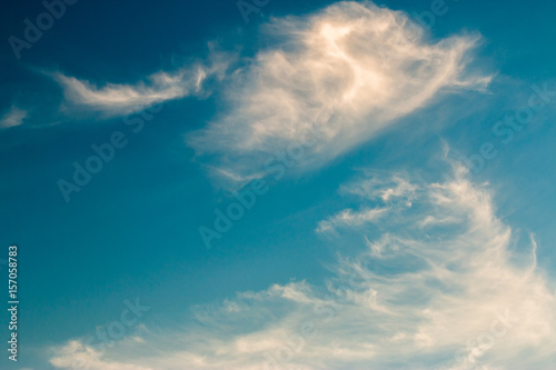 colorful dramatic sky with cloud at sunset